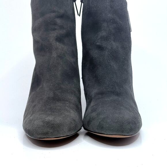 Vince Camuto Grey Suede Heel Zippered Ankle Booties size 8.5 US 38.5 EU - Picture 2 of 7